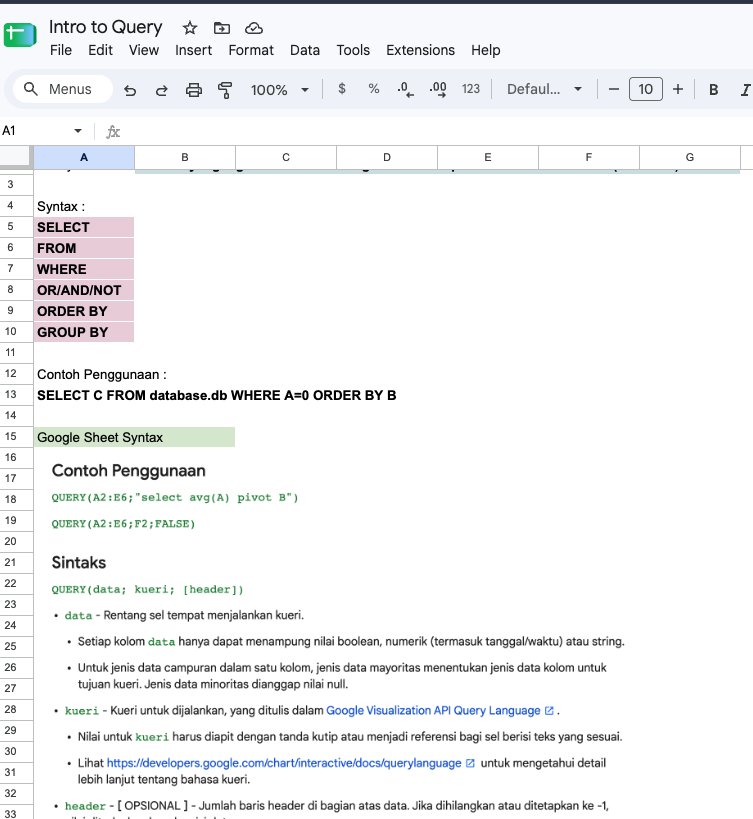 Intro to Query โ Google Sheets template